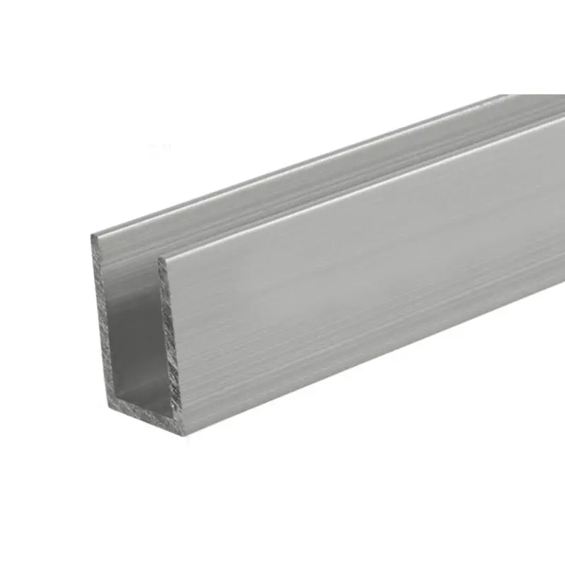 1/2" X 3/4" Clear Anodized Aluminum U-Channel – Rigid Edge Profile 1
