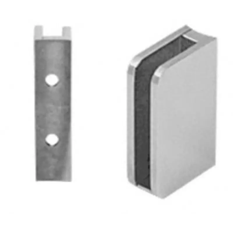 1/4" Right-Hand Closed-Bottom Post Glass Clip – Tempered Glass Mounting Hardware 1