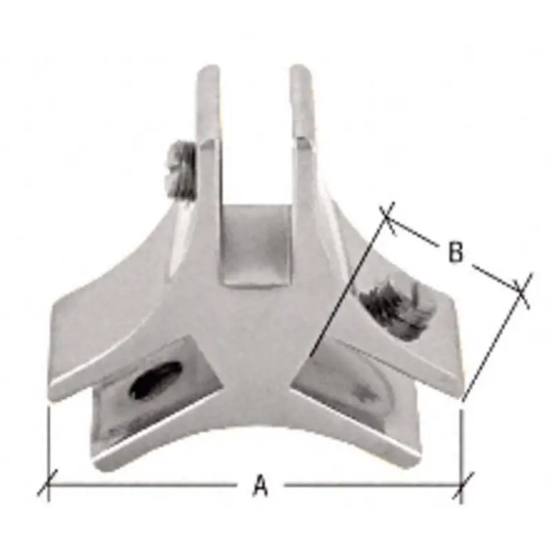 3-Way 120° Deluxe Glass Furniture Connector For 3/4" Glass 1
