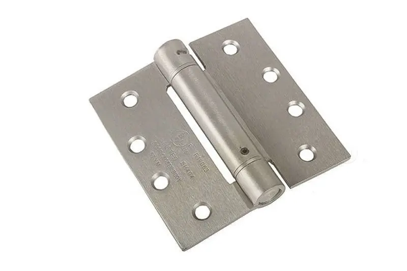 4" X 4" Satin Nickel Self-Closing Spring Hinge – Square Corner Butt Hinge For Entry Doors 1