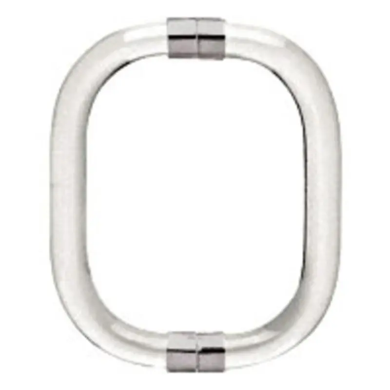 6" Smooth-Style Acrylic Back-To-Back Shower Pull Handle With Chrome Accent Rings 1