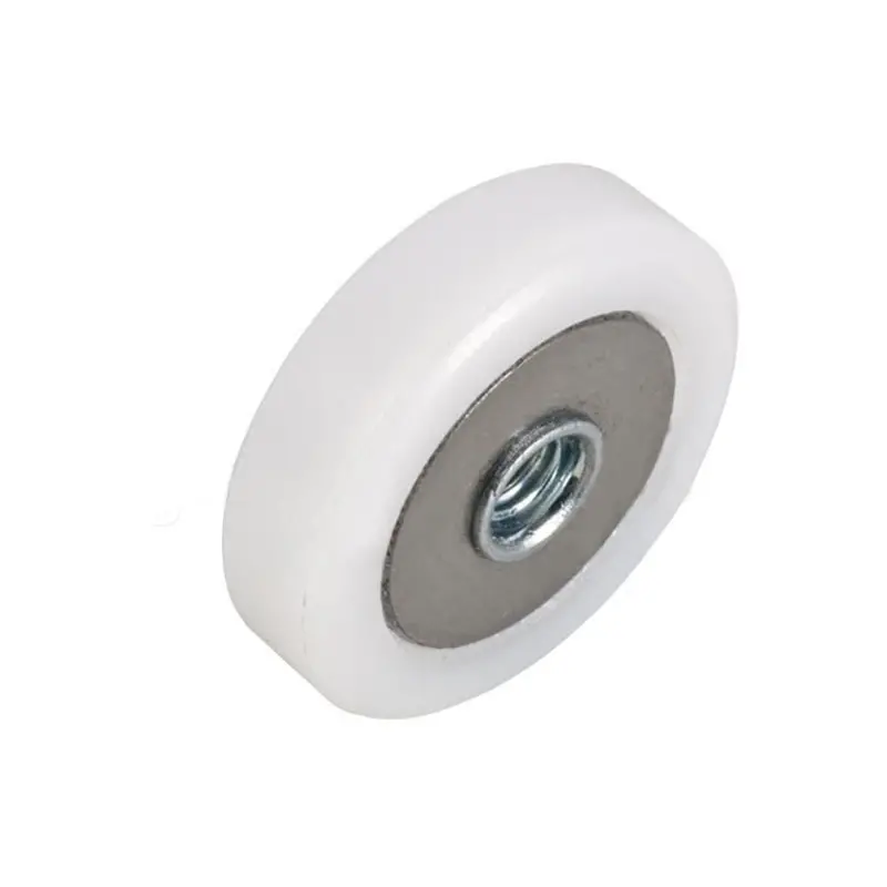 7/8" Flat-Edge Shower Door Roller – Threaded Hex Hub, Nylon Ball Bearing, Replacement Grade 1