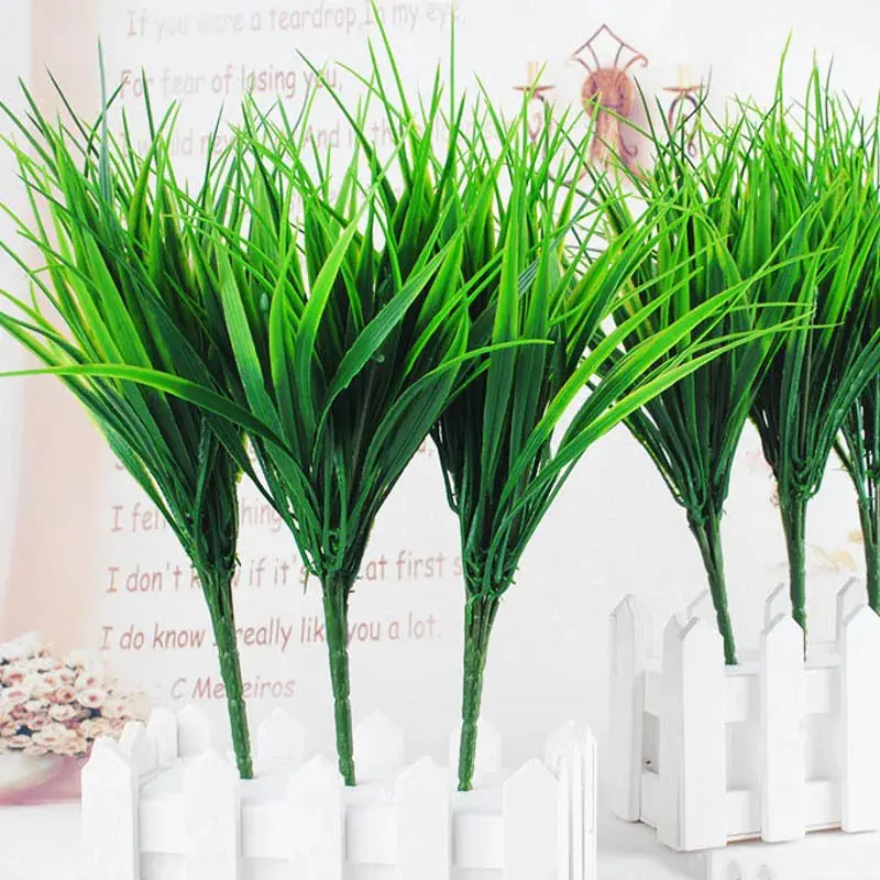 7-Branch Artificial Reed Plant – Plastic Grass Arrangement For Wedding Backdrops, Holiday Tables & Indoor Greenery Accents 1