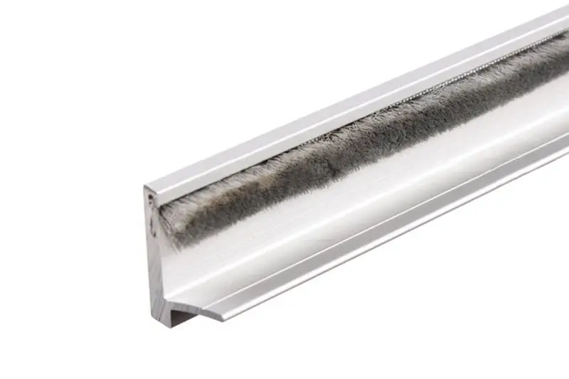 82-Inch Clear Anodized Steel Astragal With Weatherstrip For Double Doors 1