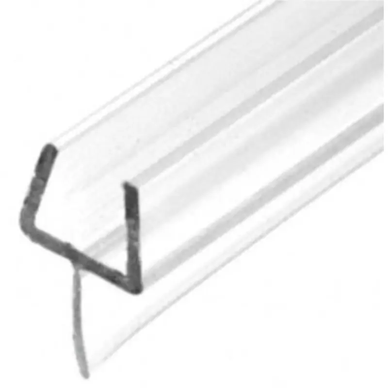 95" One-Piece Clear Shower Door Bottom Rail With Integrated Wipe 2
