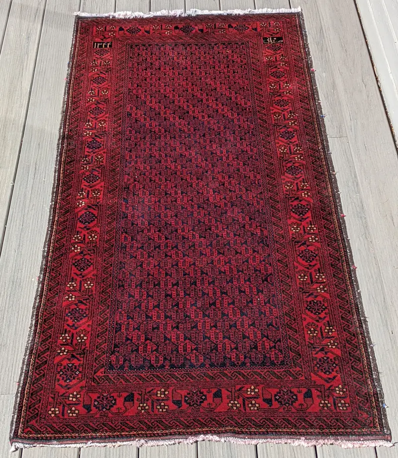 Afghani Hand-Knotted Beljik Tribal Rug – 3' X 6', Antique-Style #2 1