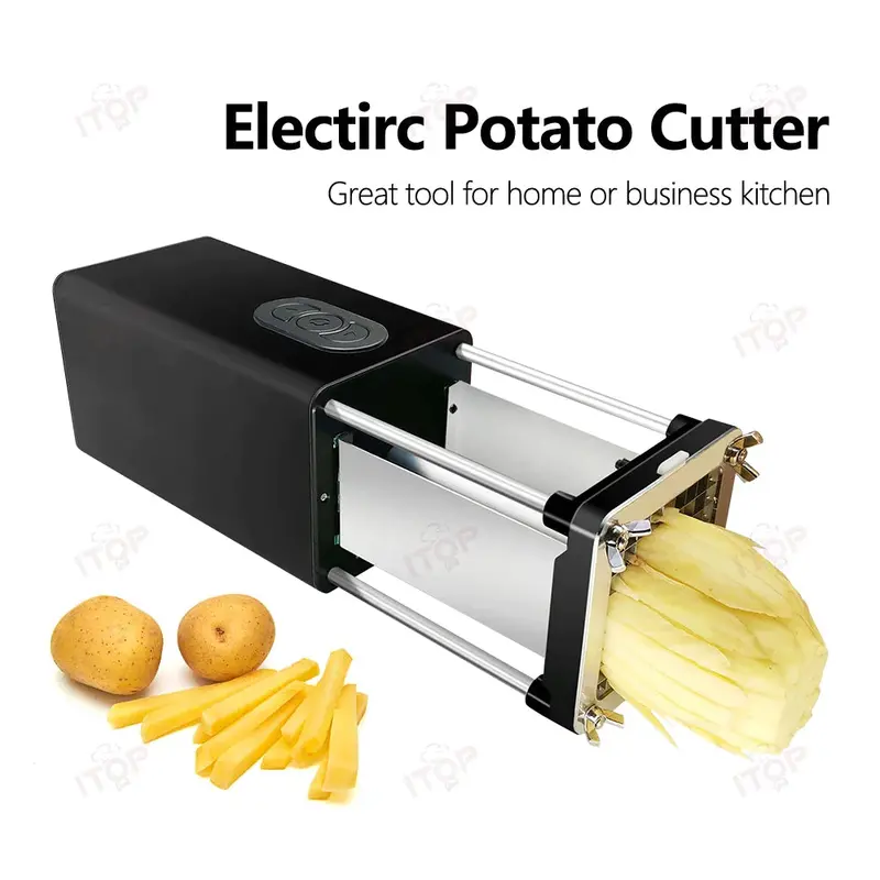 Afinmex Electric Potato Chip Slicer – Adjustable Crinkle-Cut Kitchen Tool 1