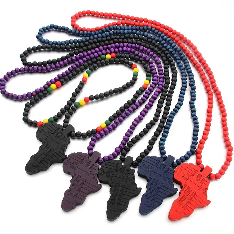 Africa Map Pendant Necklace – Contemporary Cultural Jewelry & Fashion Accessory 1