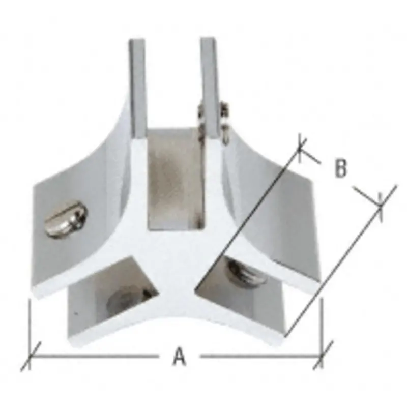 Anodized 3-Way 120° Connector For 3/8" Glass Applications 2