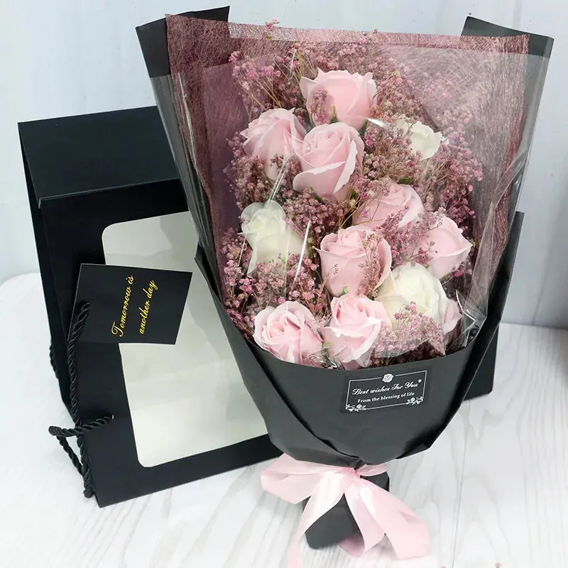 Artificial Rose Soap Bouquet – Elegant Floral Arrangement For Weddings, Birthdays & Valentine'S Decor 1