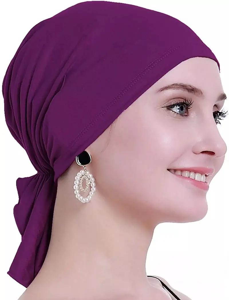Bamboo Fiber Chemo Turban – Hypoallergenic Pre-Tied Hijab Cap For Sensitive Scalps And Everyday Elegance 1