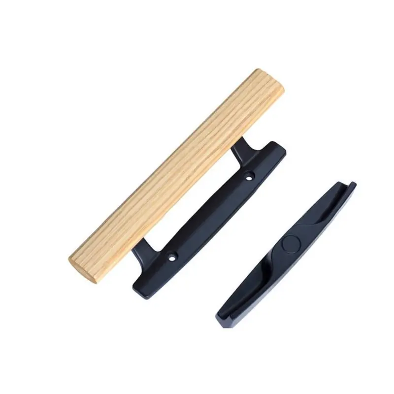Black Mortise-Style Patio Door Handle Set – 3-15/16 Inch Hole Center (Unkeyed) 1
