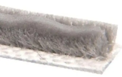 Black Pile Weatherstripping With Plastic Fin – 3/16" Backing, 1/2" Pile 1