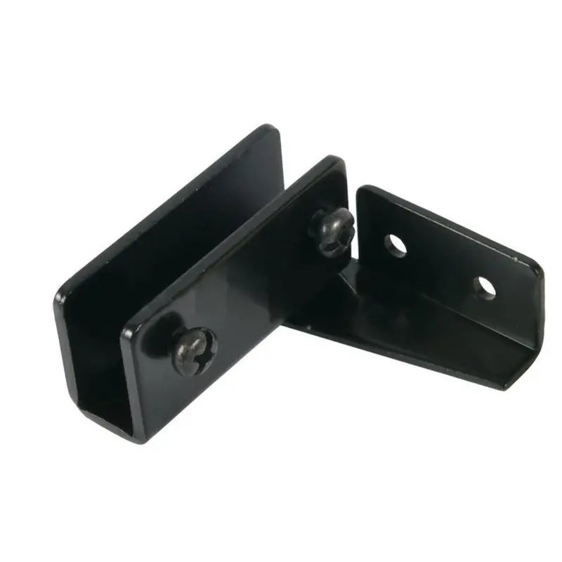 Black Recess-Mount Glass Cabinet Hinge – Brass, Fits 3/16"–1/4" Glass, 16 Lb Max 1