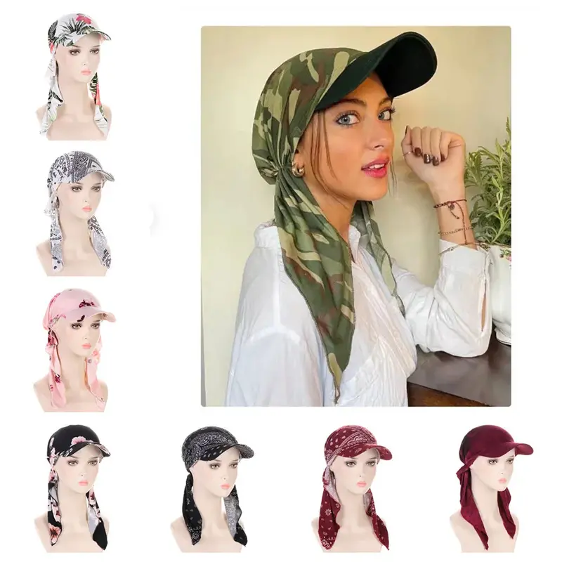 Boho Cotton Bandana Turban – Adjustable Paisley Floral Headscarf With Tie-Back Style For Sun Protection Or Casual Wear 1