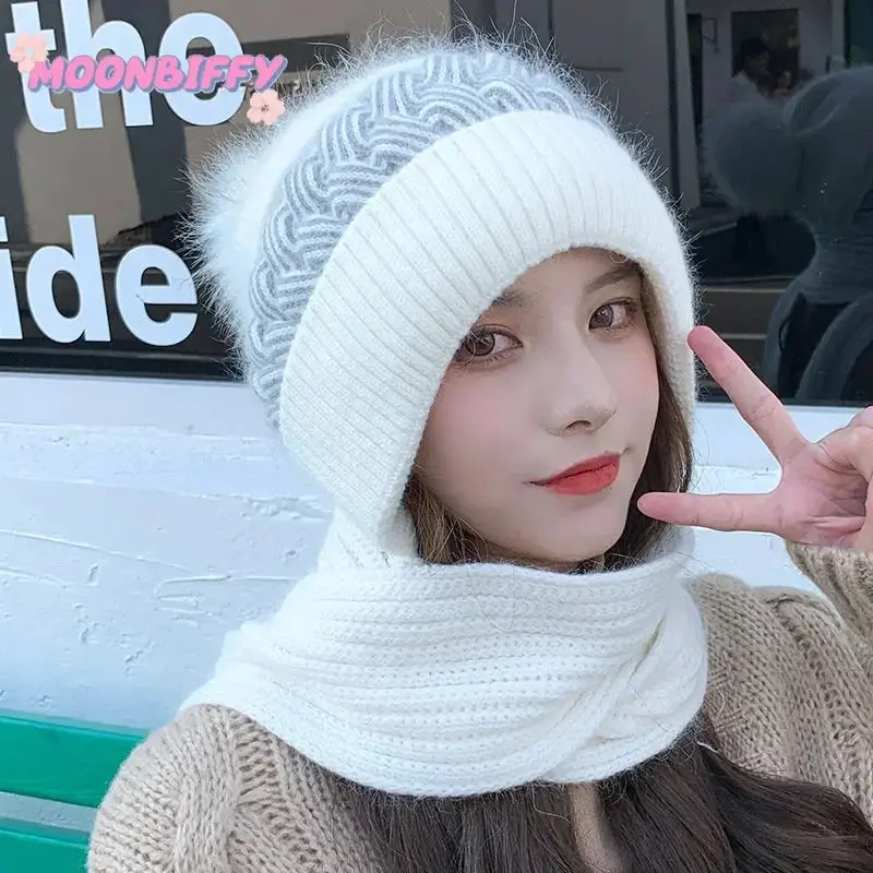 Breathable Rabbit-Hair Blend Hat & Scarf Set – Lightweight Winter Warmth For Women 1
