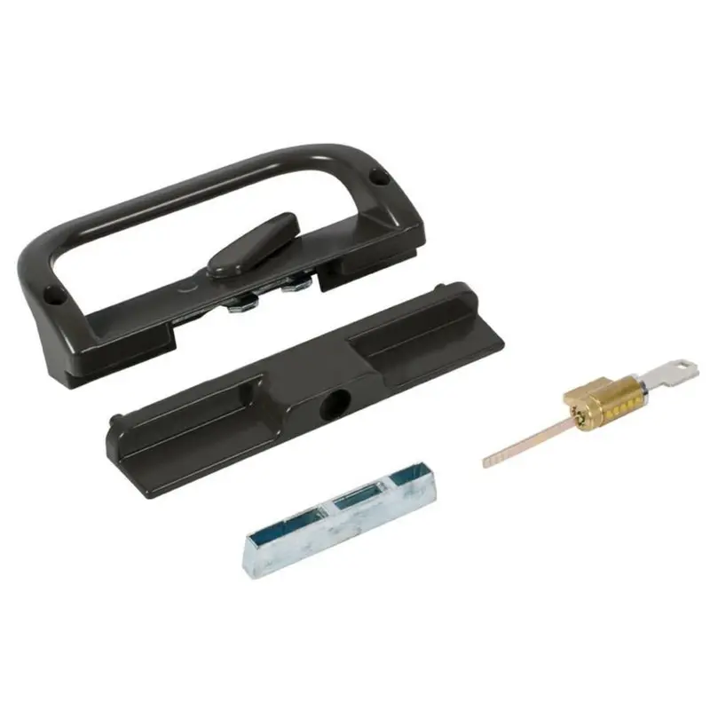 Brown Keyed Surface-Mount Sliding Glass Patio Door Handle 1