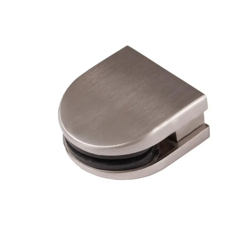 Brushed Nickel Round Top Glass Clamps 1