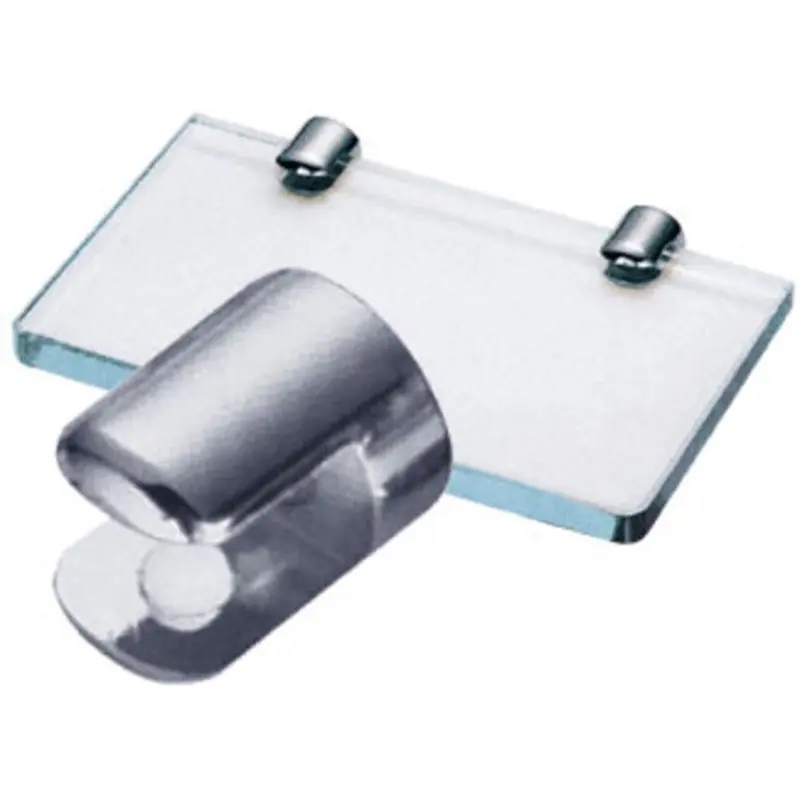 Chrome No-Drill Shelf Clamp For 1/2" Glass – 15/16" Diameter 1