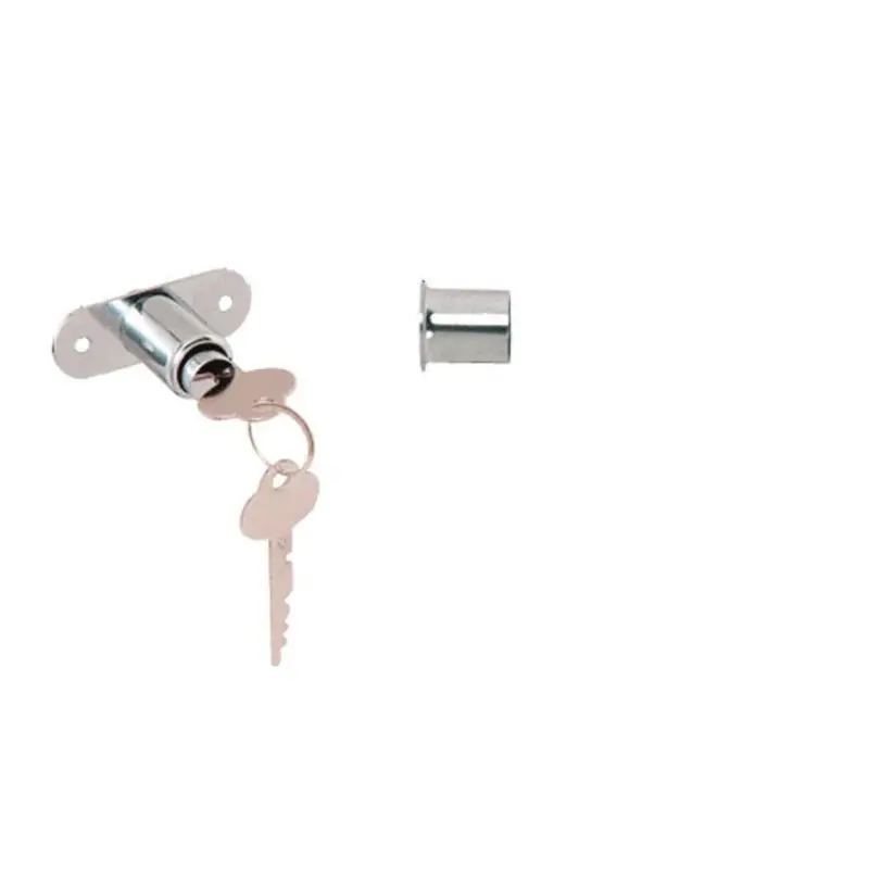 Chrome Plunger Lock For Showcase Tracks – Secure Front-Loading Display Cabinet Latch 1