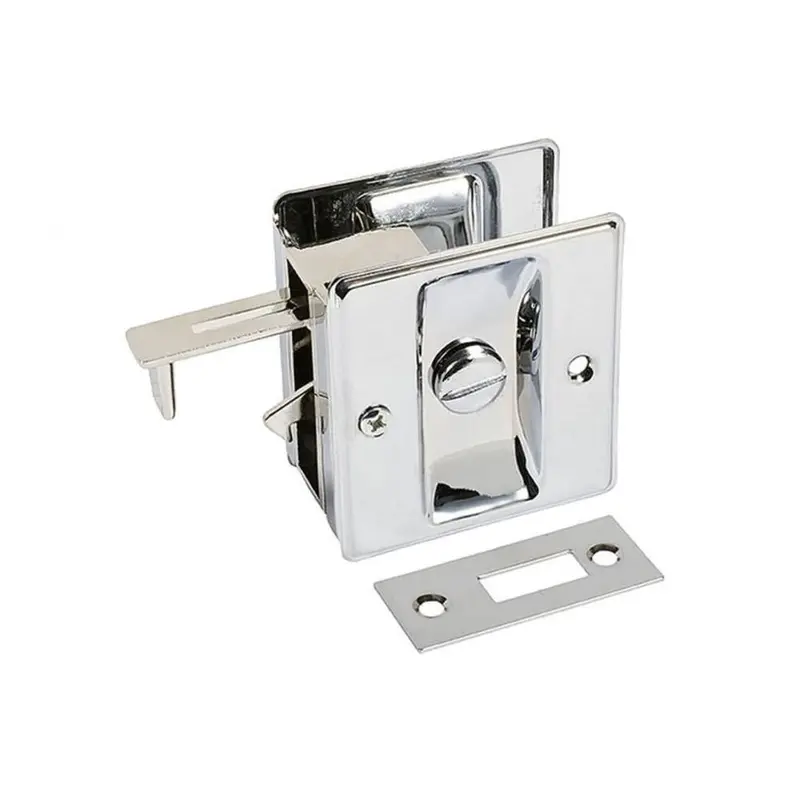 Chrome Privacy Pocket Door Lock For Residential Interiors 1