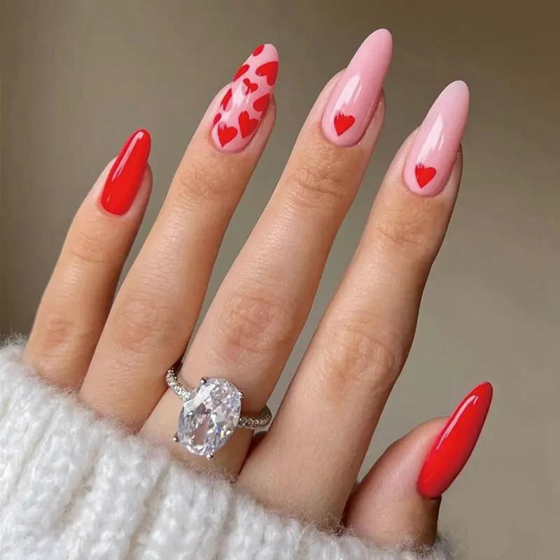 Classic Red Heart Press-On Nails – Festive, Easy-Apply Manicure For Valentine’S Day 1