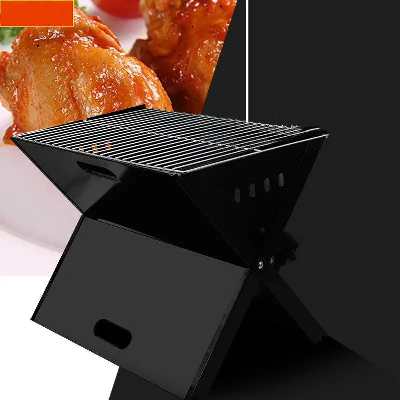 Compact X-Frame Balcony Bbq Stand For Outdoor Grilling 1