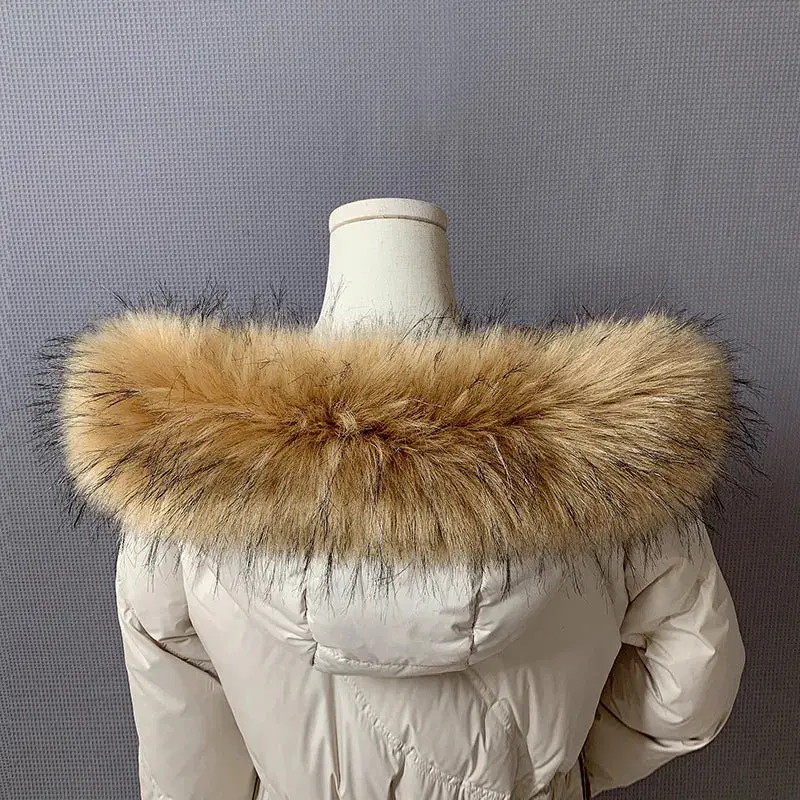 Detachable Faux Fur Scarf & Collar Set – Cozy Stripe Accent For Children’S Winter Jackets