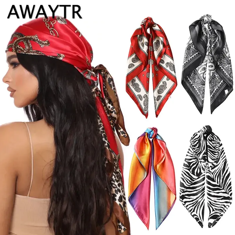 Floral Print Turban Headwrap – Adjustable Muslim-Friendly Hair Bow Scarf & Bandana 1
