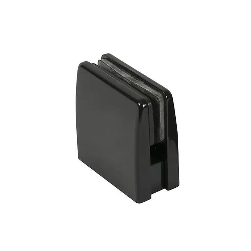 Gloss Black Square-Top Glass Clamp – Replacement For Shower Enclosures & Panel Systems 1