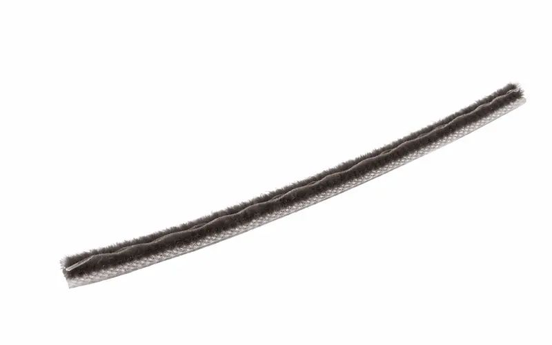 Gray Pile Weatherstrip With Plastic Fin For Sliding Windows And Doors – 1/4" Backing, 1/8" Pile Height 1