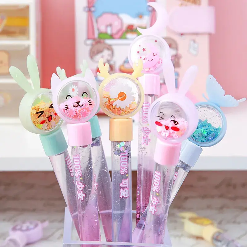 Illuminated Quicksand Gel Pen – Korean-Inspired Cute Writing Tool With Glowing Tip & Pastel Gradient Design 1