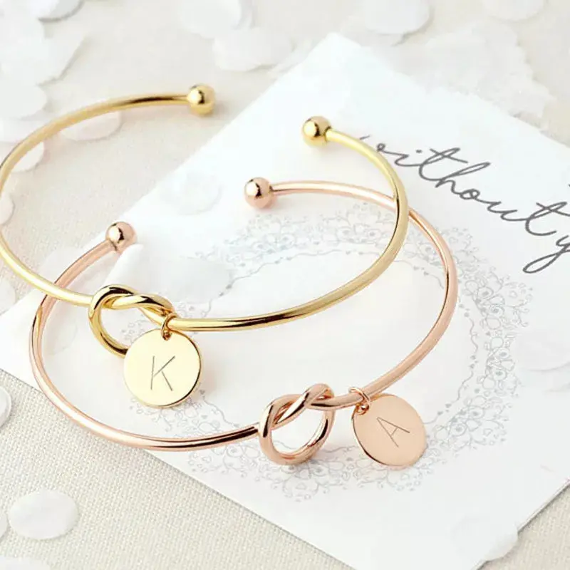 Initial Letter Charm Bracelet – Dainty Personalized Gift For Girlfriends, Bridesmaids & Party Favors 1