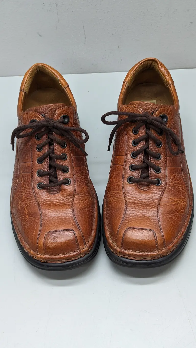 Josef Seibel Men’S Brown Leather Box-Toe Shoes — Size 46 Eu (12 Us / 11 Uk) 1