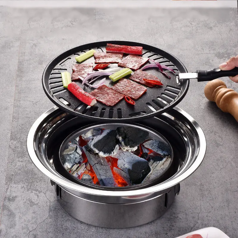 Korean-Style Non-Stick Stainless Steel Bbq Grill Plate – Fast-Heating & Easy-Clean Surface 1