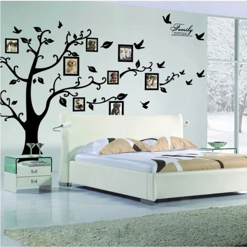 Large 200X250Cm Diy Tree Photo Mural – Black 3D Pvc Wall Decal For Home Or Event Backdrops 1