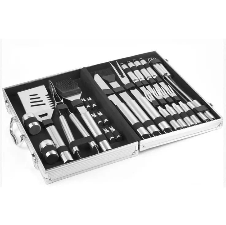 Lightweight Aluminum Carry Case With Stainless Steel Bbq Tools 1