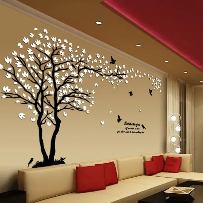 Lovers Tree Acrylic Wall Art – 3D Romantic Silhouette Sticker For Living Room, Bedroom Or Tv Wall Accent Decoration 1
