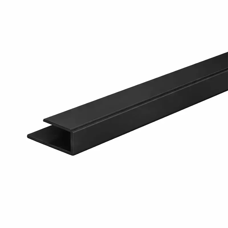 Matte Black J-Bar Top Channel – Adjustable Mirror Mounting Rail 1