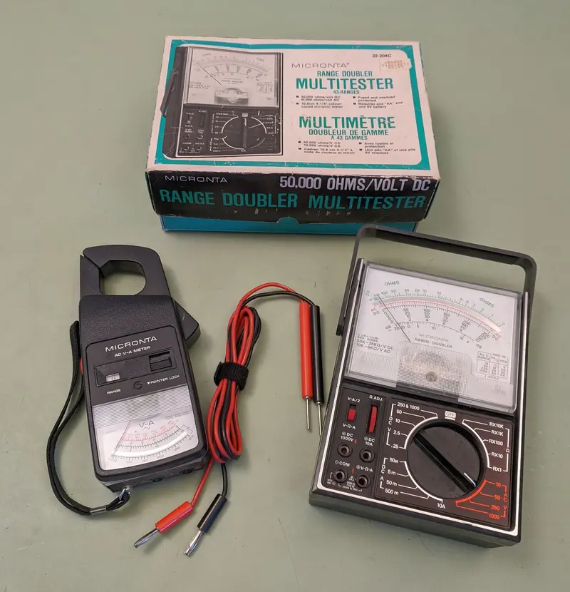 Micronta 22-204C Range-Doubler Vom With 22-161 7-Range Ac Volt-Ammeter Catalog 1