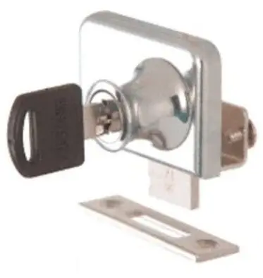 Polished Chrome Clamp-On Lock For 1/4" Dual-Pane Glass Doors 1