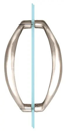 Polished Nickel 10" Sculptured Shower Door Pull – Glass-Mount Design 1
