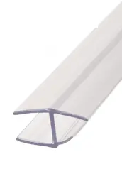 Polycarbonate 180° H-Jamb – Single-Soft-Fin Shower Door Seal For 3/8" Glass 1
