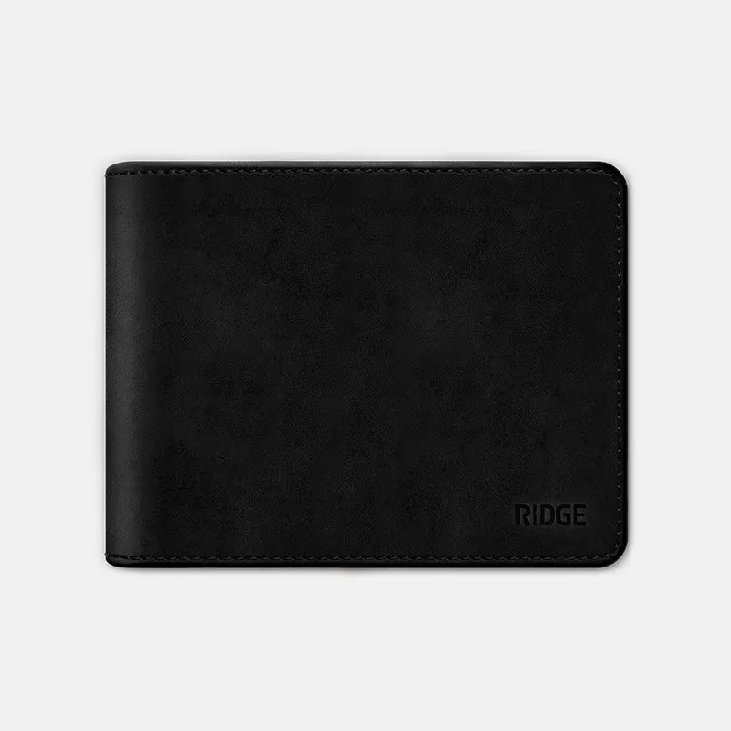 Ridge Billfold Wallet In Midnight Black Leather 1