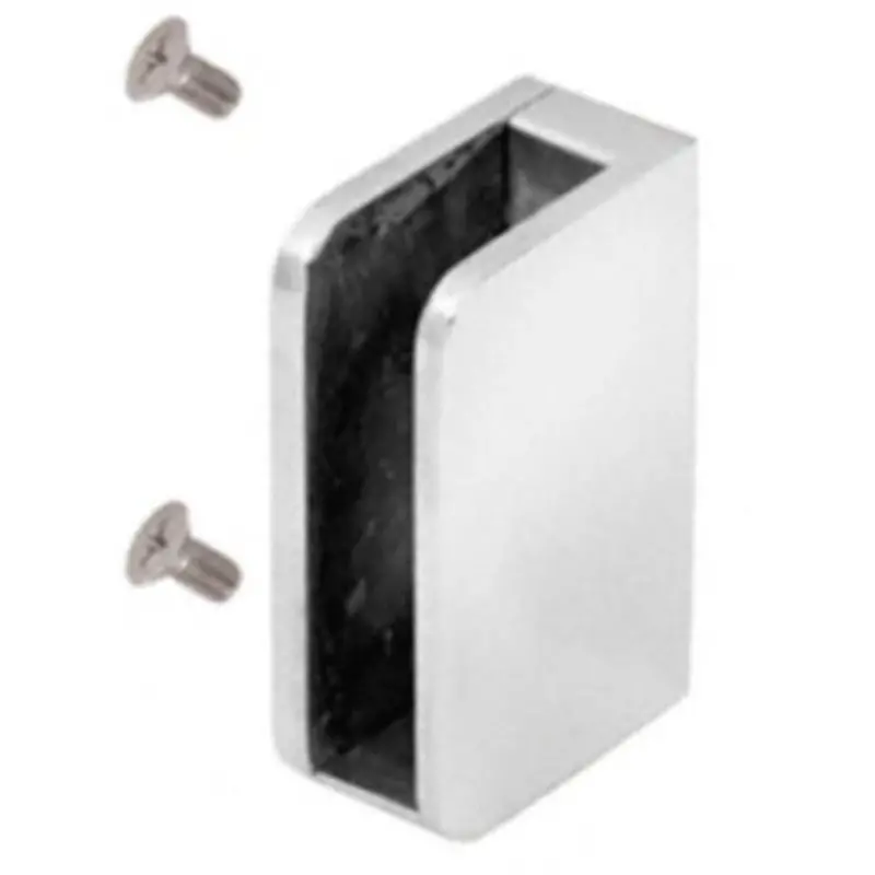 Right-Hand 3/8" Flat-Back Post Glass Clip 2