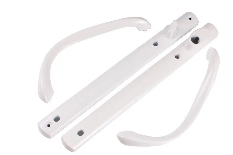 Roto Keyed Glass Door Handle Set – White Finish 1