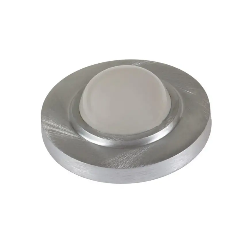 Satin Chrome Wall-Mounted Convex Door Stop – Adjustable Bumper Design 1