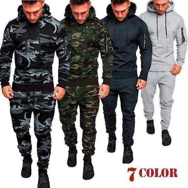 Shawbest Camo Slim-Fit Tracksuit – Tactical-Inspired Men’S Athletic Set 1