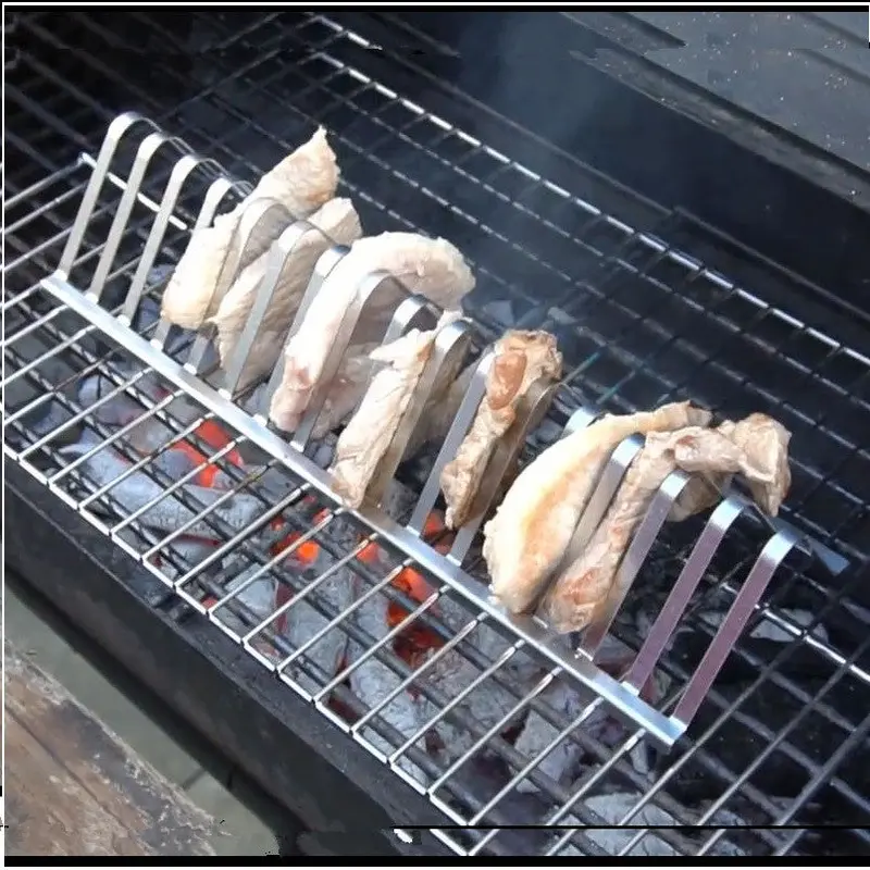 Stainless Steel Rib Rack & Smoking Stand – Space-Saving Bbq Accessory For Roasting & Grilling 1
