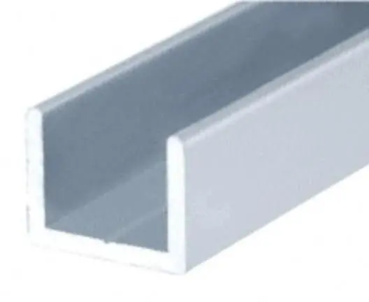 Standard Aluminum U-Channel For 1/2" Frameless Shower Glass – Regular Depth 1